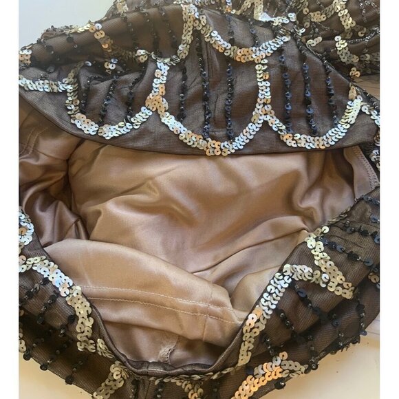 SUE WONG womens fitted sequined dress 34ch 26w 34h 37 long size 4 - Picture 6 of 8